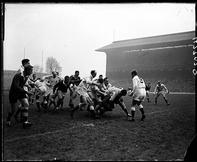 Englands David Perry tackles Wales NR Gales 1960s Historic Old Photo