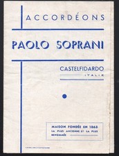 Castelfidardo (Italie)  catalogue dépliant PAOLO SOPRANI  : accordéons   (P45224