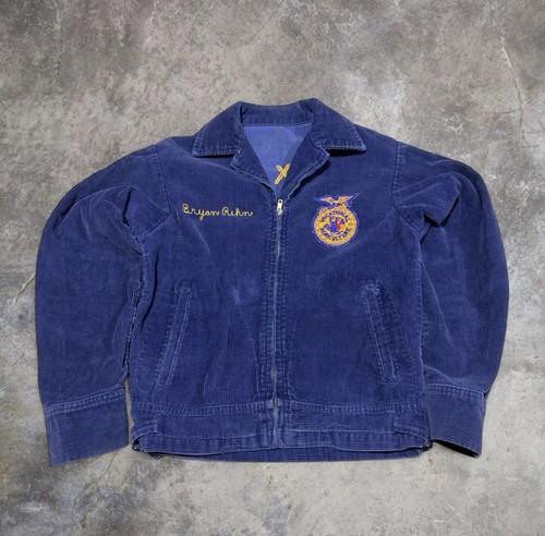Men's Blue FFA Texas Medina Valley Embroidered Zip Jacket Pockets Sz S