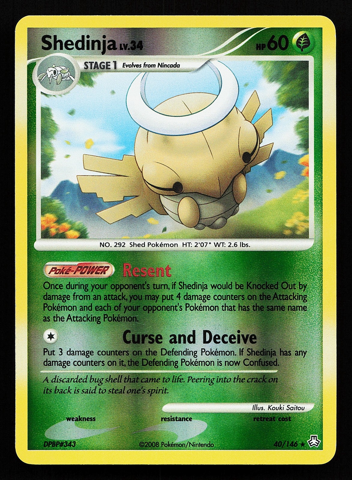 Shedinja 40/146 Reverse Holo Rare Legends Awakened Pokémon Card