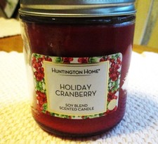 HUNTIGTON HOME SCENTED CANDL. 3X3 HOLIDAY CRANBERRY.  NEW IN JAR.