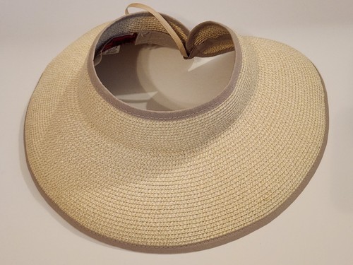 San Diego Hat Co Wide-Brim Tan Ultrabraid Sun Visor Hat Adjustable Packable