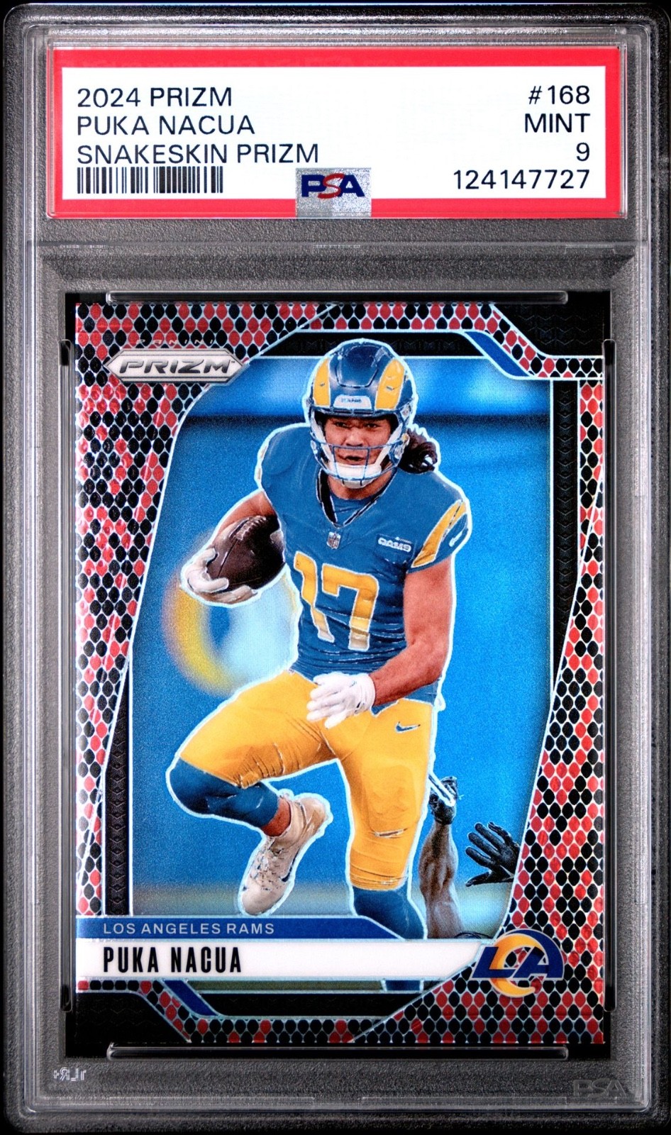 2024 Panini Prizm Puka Nacua Snakeskin Case Hit SSP #168 PSA 9 Mint
