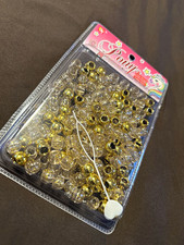 Pony Large Round Pony Beads Gold/Clear Plastic Mix MPN 07588