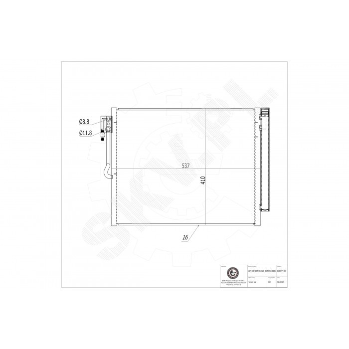 Condensateur de clim 39032300 pour réparer la fuite de climatisation sur Vauxhall Opel Meriva B