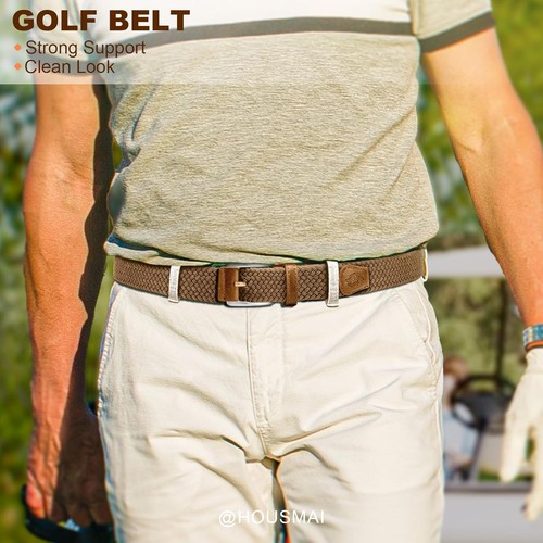 Herren Stretch Flechtgürtel Elastisch Gewebt Golf Gürtel 1 3/8" Golfbekleidung Geschenk - Bild 2 von 5