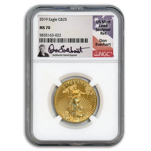 2019 1/2 oz American Gold Eagle MS-70 NGC (Everhart)