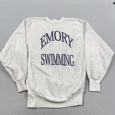 Emory Eagles Sweatshirt Mens 2XL Gray NCAA Swimming Champion Reverse Weave