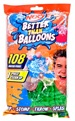 NERF Better Than Balloons Water Toys, 108 Pods, Easy 1 Piece Clean Up, New
