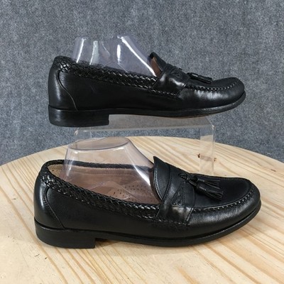 Allen Edmonds Shoes Mens 8.5 C Maxfield Slip On Tassel Moc Loafers Black Leather