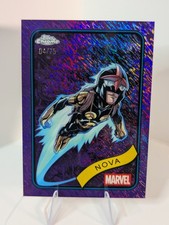 2025 Topps Chrome Marvel Nova #23 Purple Shimmer Refractor 04/75