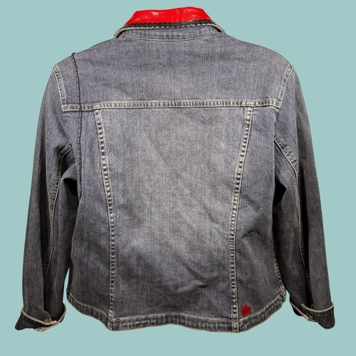 Brighton Limited Edition Denim Blue Jean Jacket W/Leather Accents Women's Large - Picture 4 of 11