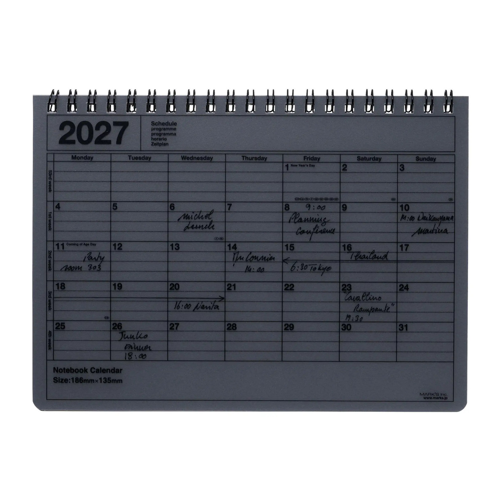 MARK'S 2027 Notebook Calendar S // Black | MARK'S Inc. | Kalender | Englisch - Bild 4