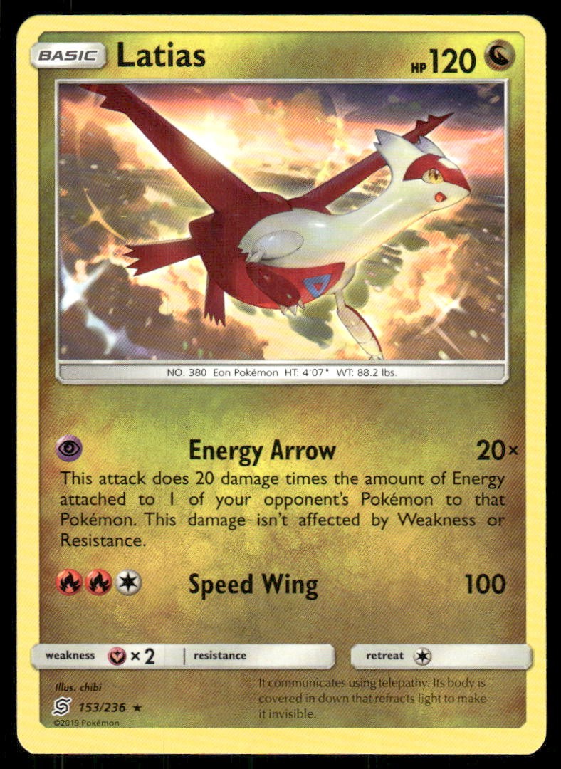 Latias 153/236 R Unified Minds Pokemon LP AA-321