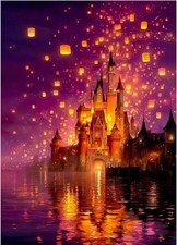 Magical Castle Diamond Painting Kits for Adults,Full Drill Lanterns Diamond Art