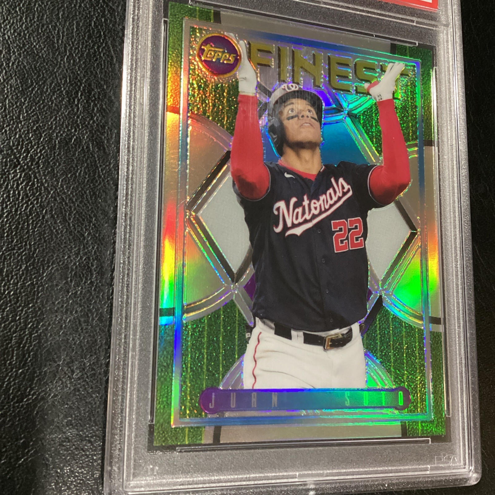 2022 TOPPS FINEST FLASHBACKS REFRACTOR #89 JUAN SOTO PSA 10 METS YANKEES LOW POP view 1