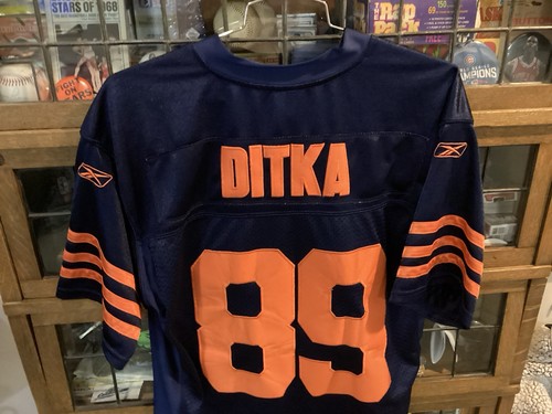 Mike Ditka #89 Chicago Bears Navy/Orange SEWN ALT Reebok OnField Jersey SZ 48 - Picture 14 of 14