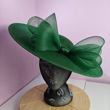 green large fascinator wedding hat headband  Kentucky Derby Royal Ascot bow