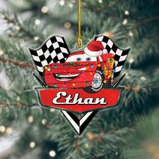 Personalized Lightening McQueen Cars Christmas Lights Merry Xmas Shape Ornament
