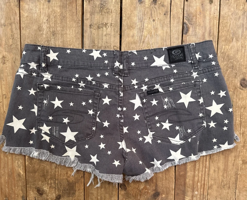 Pantalones Cortos Botín Y2K Rip Curl Corte Talla 9 Estrellas y Rayas Americanas Envejecidas Foto 4 de 4