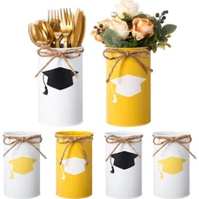 2025 Graduation Table Centerpieces 12 Pcs Metal Vases for Flowers Utensils