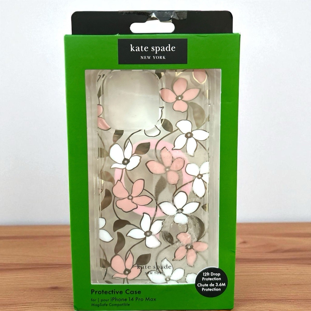 KATE SPADE iPhone14Pro ケース クリア フラワーKA543 Kate Spade Phone Case iPhone 14 Pro Max Floral MAGSAFE~ Rhinestone