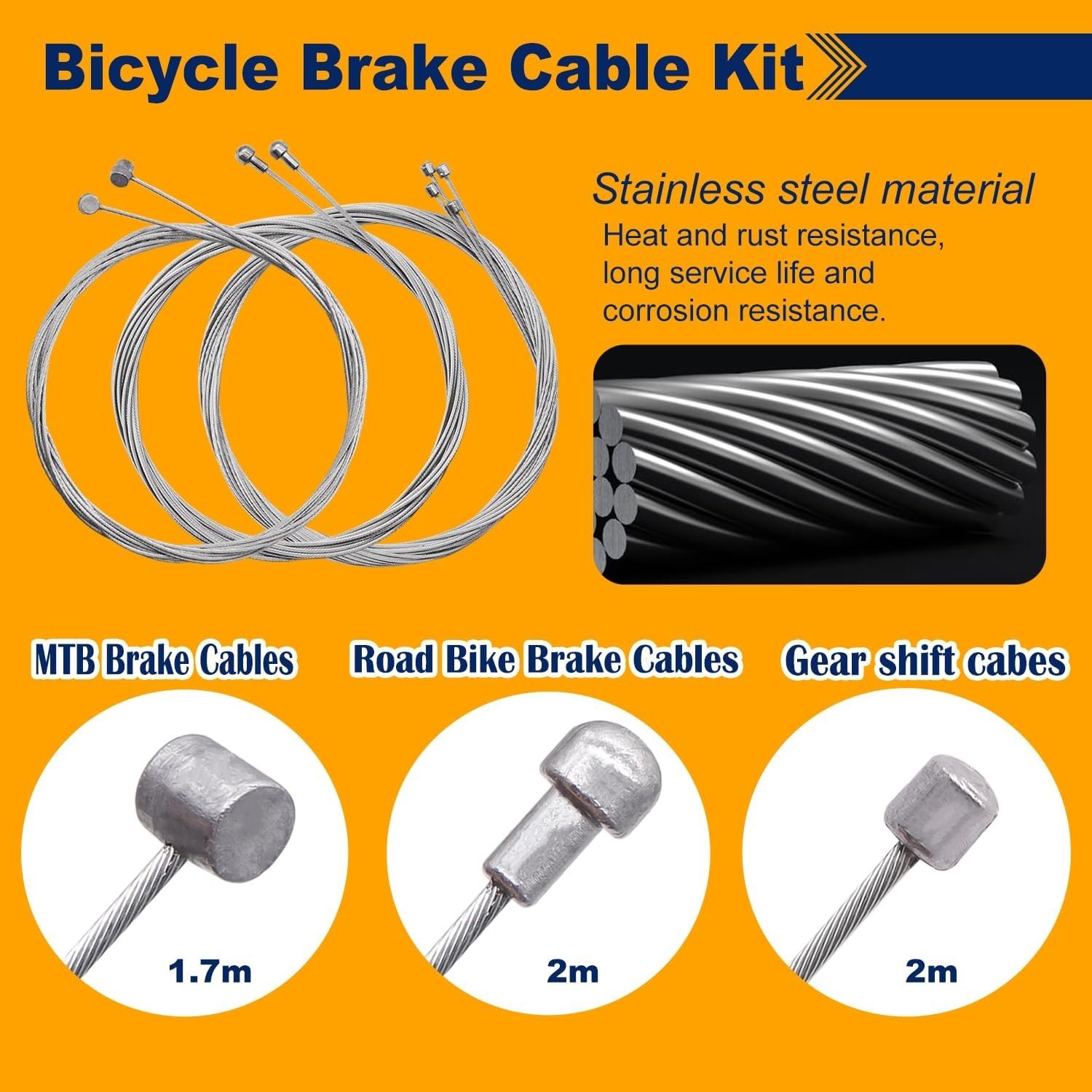 Bicycle Brake and Shift Cable Housing Kit for Mountain and Road Bikes