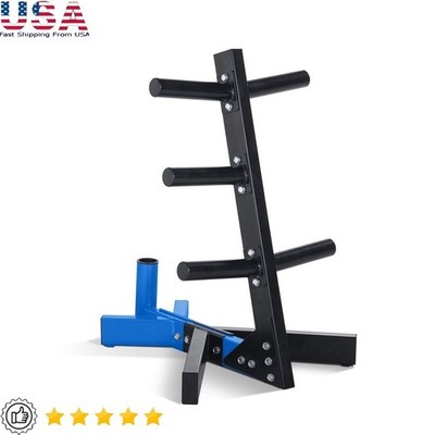 Olympic Weight Plate Rack Barbell Holder Vertical Storage Heavy Duty Steel 500lb