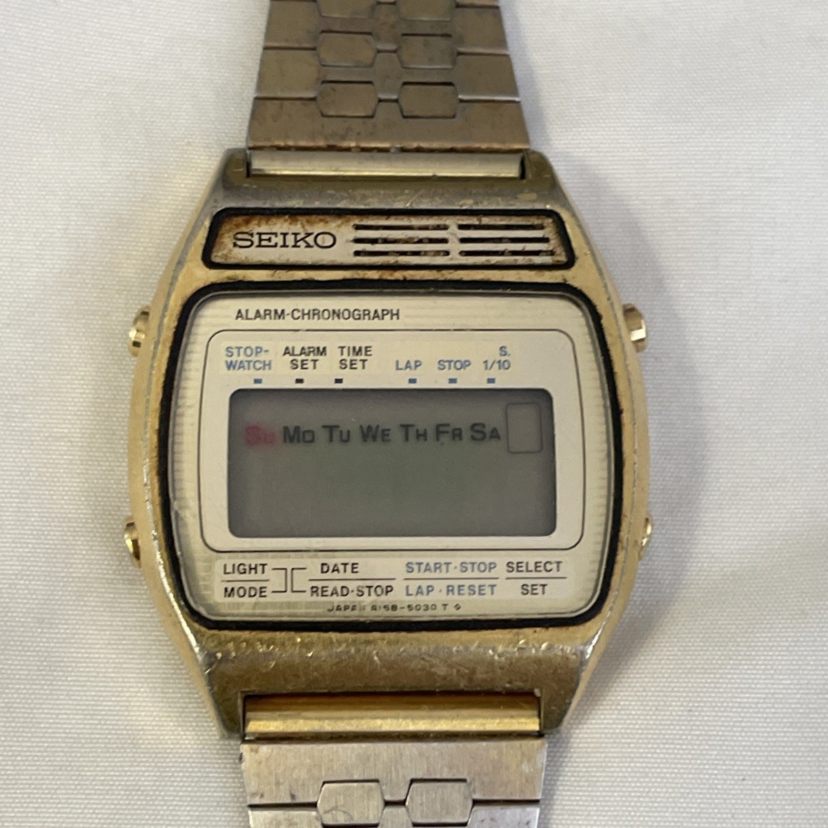 Vintage Seiko Digital Watch A158-5050 Quartz Chronograph [FOR