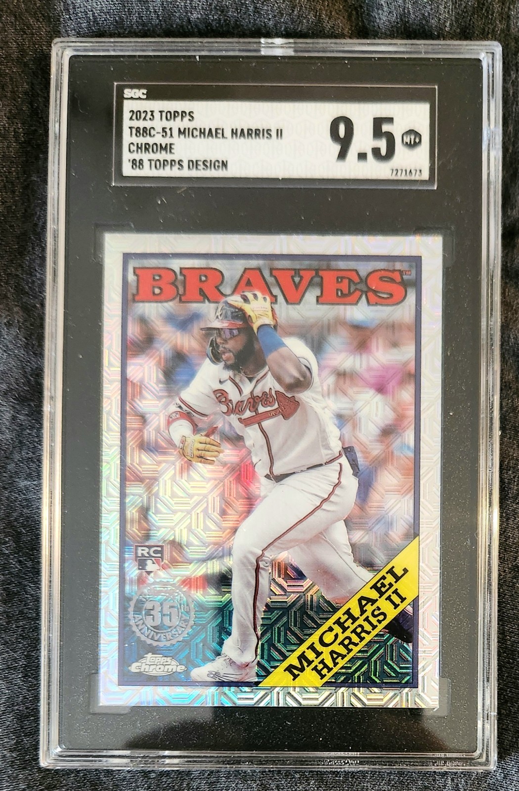 2023 Topps Series 1 1988 Chrome Silver Pack Michael Harris II T88C-51 RC SGC 9.5