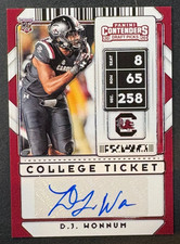 2020 Panini Contenders Draft Picks - D.J. Wonnum #244 South Carolina - AUTO RC