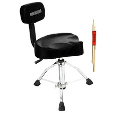 5 Core Drum Throne 4" Padded Stool w Backrest Airlift Adjustable w 441Lb Capcity