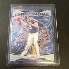 2024 Panini Prizm - Fireworks J.J. McCarthy #18 Silver Prizm (RC)