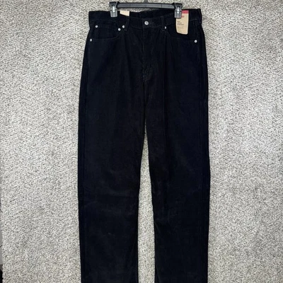 Levi's 565 Corduroy Pants Men's Size 34x36 Black Loose Straight Relaxed NEW - Image 1 of 4