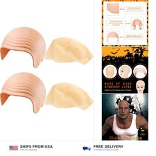 4pc latex bald caps costume makeup unisex adult head covers elastic comfortable