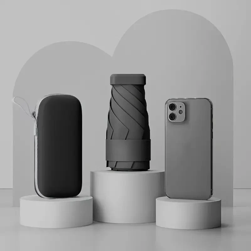 Paraguas de lluvia portátil de bolsillo compacto mini paraguas 6 pliegues parasol EE. UU. Foto 4 de 4