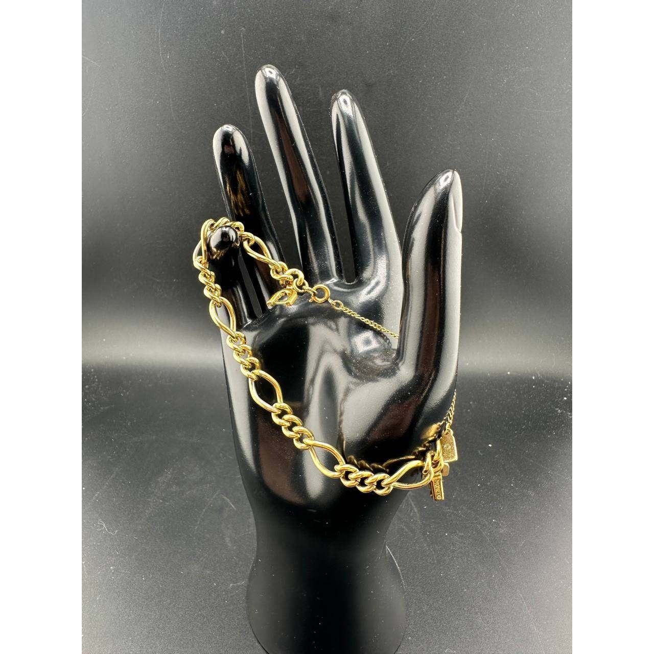 Vintage Monet Gold Tone Mixed Link Chain Bracelet Costume Jewelry - 056(60)