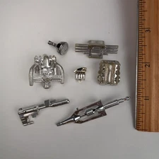 Misc Mixed Lot Chrome Plastic Vtg Toy Part, Missile Transformers, Car, Unknown 