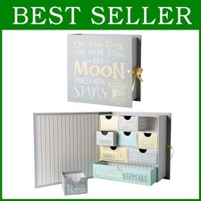 Baby Keepsake Box with Labeled Compartments