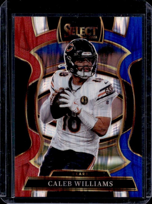 2025 Panini Select Caleb Williams Concourse Red and Blue Prizm Shock #73 Bears