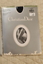 Christian Dior Pantyhose 1415 Jet Black Size 3 Ultra Silken Sheer Leg Sandalfoot