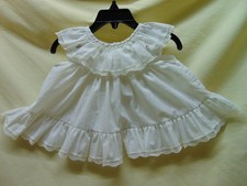  Vintage  Baby Girl Size 6-9 Months All White Pinafore Or Dress by Bryan
