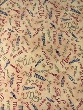 Classic Cotton  s Cat Fabric 2002 Vintage. 17  X 42  
