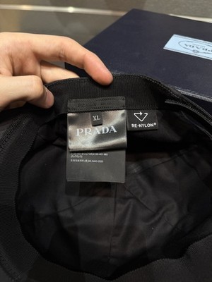 Prada Re-Nylon Baseball Cap Unisex Black Size XL 100% Authentic W