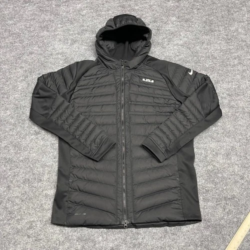 Nike LeBron James Jacket Mens Large Black Aeroloft 800 Hybrid Down Puffer 807974 - product listing photo