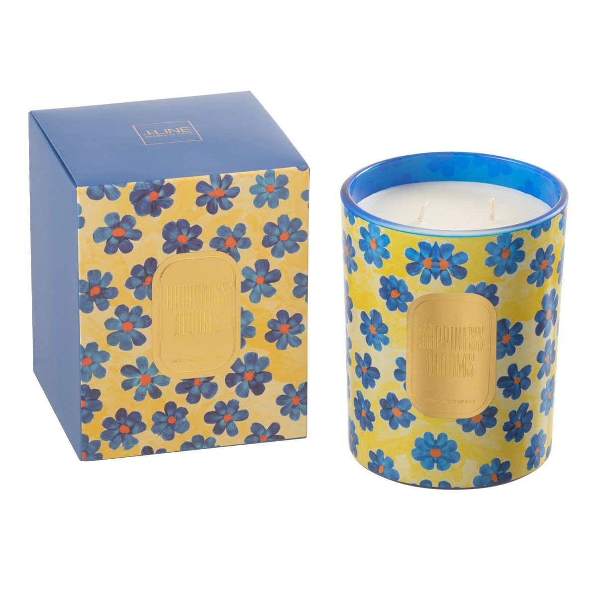 Bougie parfumée Happiness Blooms 13cm un souffle de bonheur musc et violette