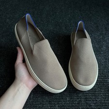 Rothys womens The original slip on Sneaker latte brown Tan Knit Shoes 8 Casual