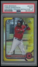 2022 Bowman Chrome Prospects #BCP80 Junior Sanquintin Chr.Pros-Yellow Ref. PSA 9