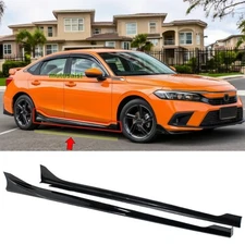 For 2022-26 Honda Civic Sedan Hatchback Gloss Black RS Type Side Skirt Extension