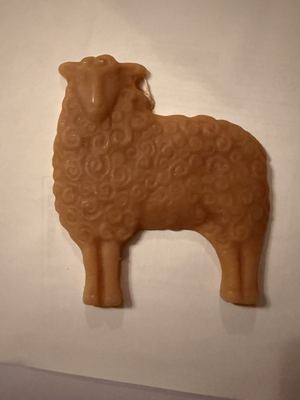 #ad Vintage Sheep Shaped Candle Brown Wax Farm Animal Rustic Decor $90.27
